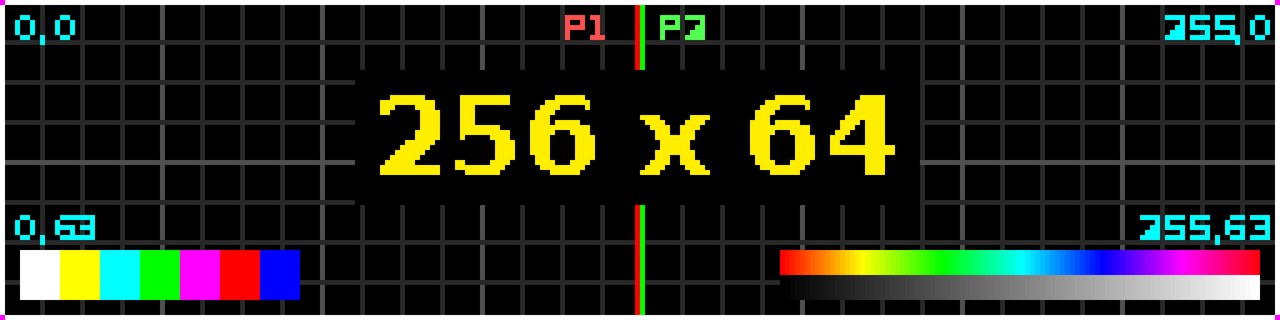 256 by 64 LED test card from the board simulator